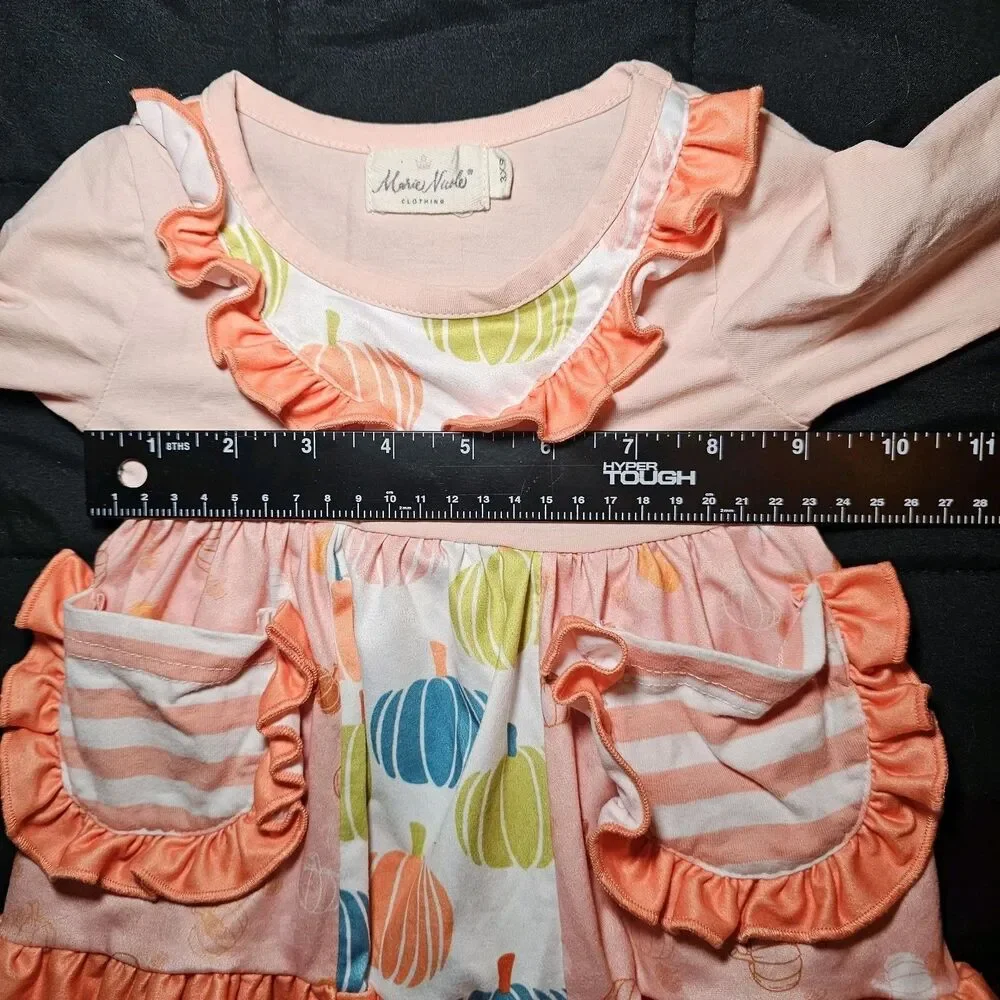 Marie Nicole Pumpkin Ruffle Tunic Dress Top 3XS